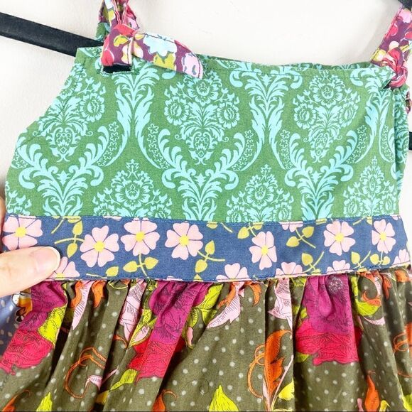 Matilda Jane Plum Feist Fox Knot apron Dress size 6 - Picture 3 of 8